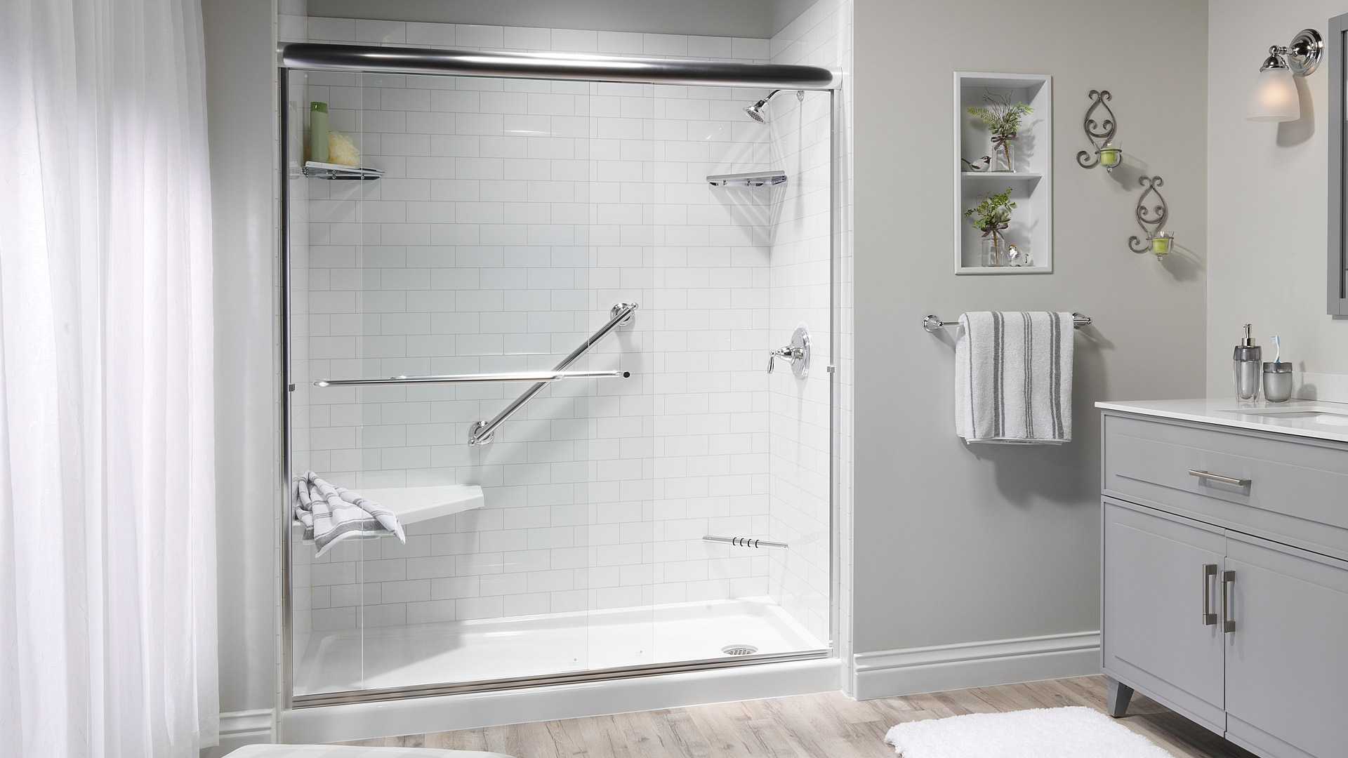 Modern bathroom shower.